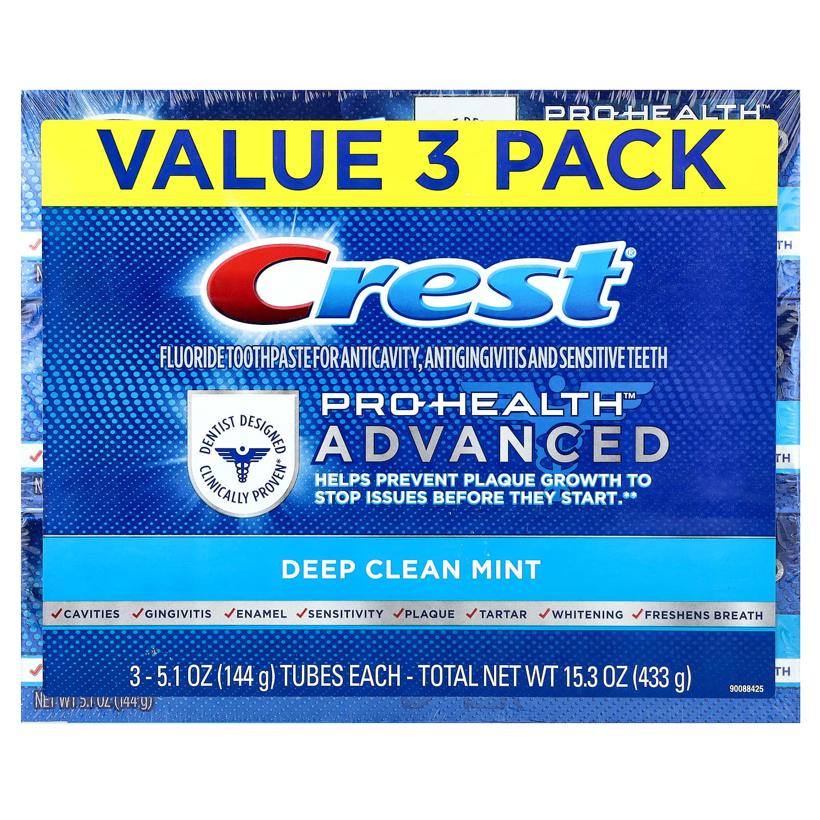 Crest Pro-Health Advanced Deep Clean Mint Toothpaste, 3 Pack, 5.1 Oz - Image 2