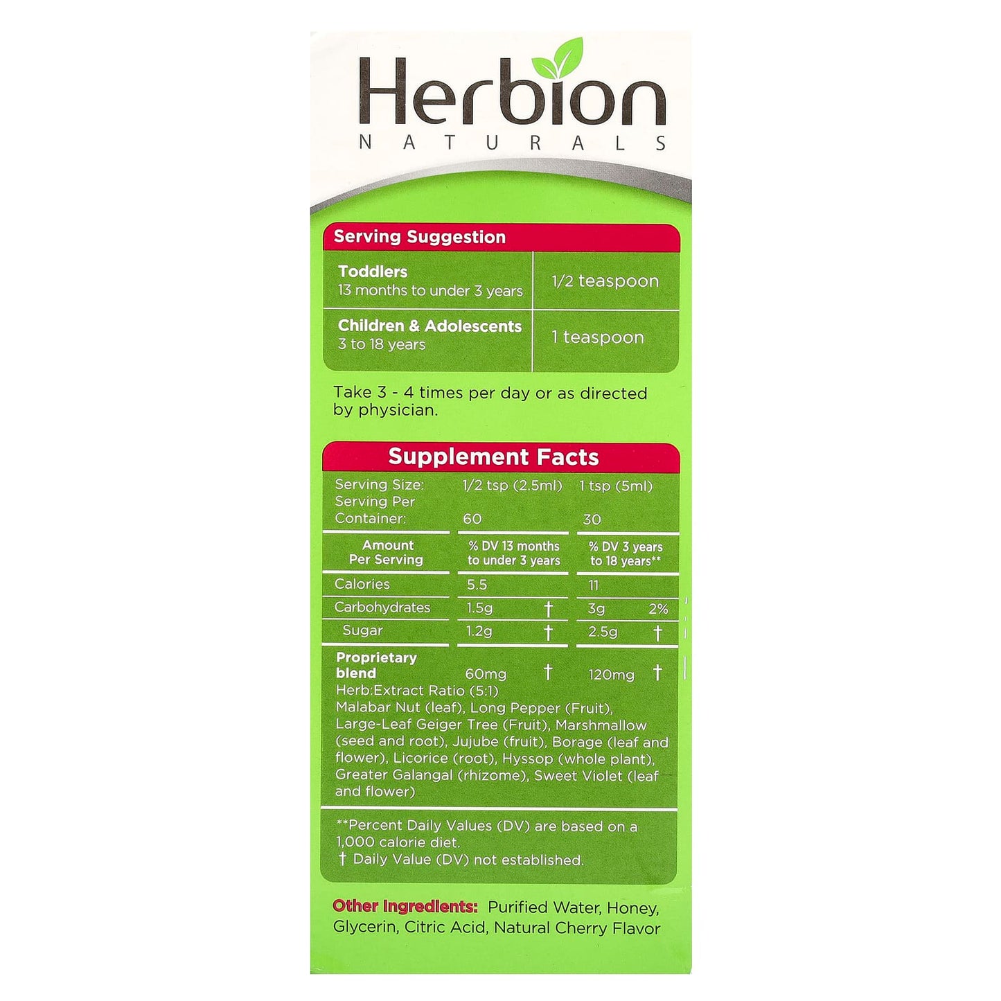 Natural Children's Cough Syrup with Honey & Cherry - Alcohol Free - Image 2