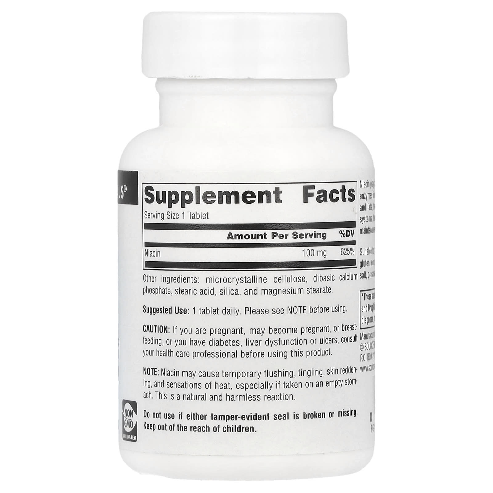 Source Naturals, Niacin, 100 mg, 100 Tablets - Image 2