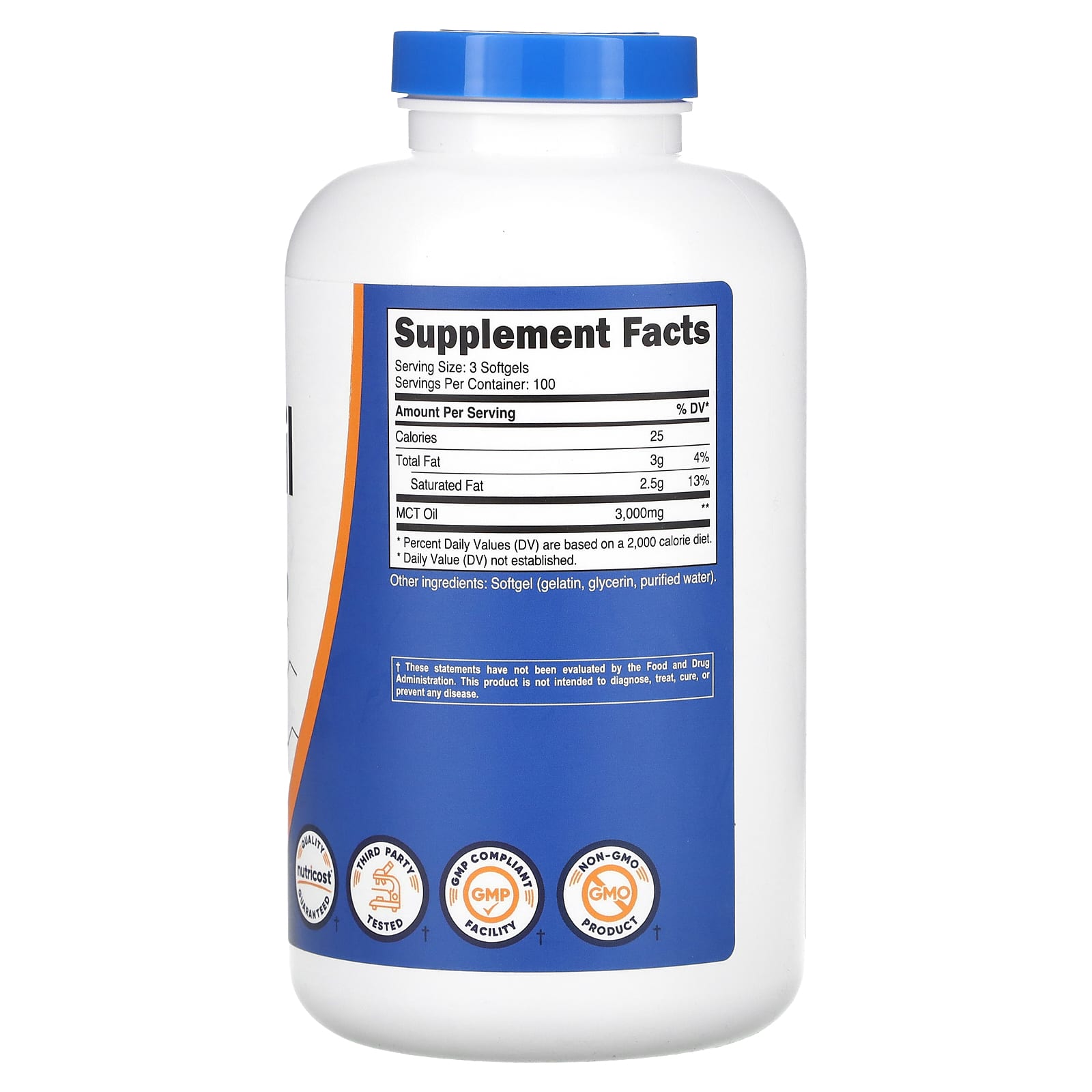 Nutricost, MCT Oil, 300 Softgels (1,000 mg per Softgel) - Image 2