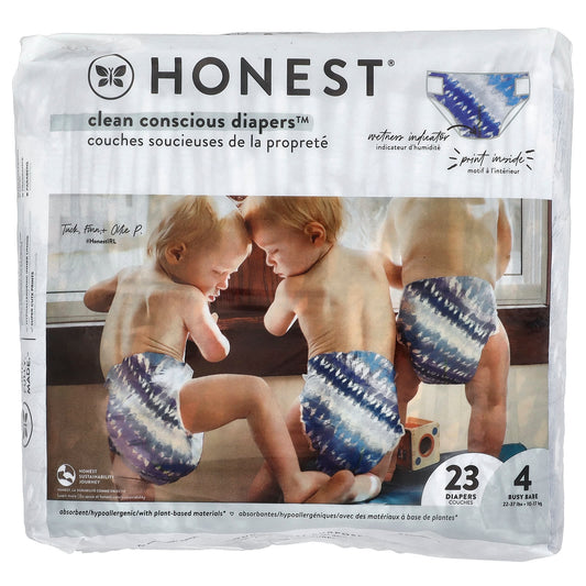 The Honest Company, Clean Conscious Diapers™, Size 4, 22-37 lbs, Tie-Dye For, 23 Diapers - Image 1