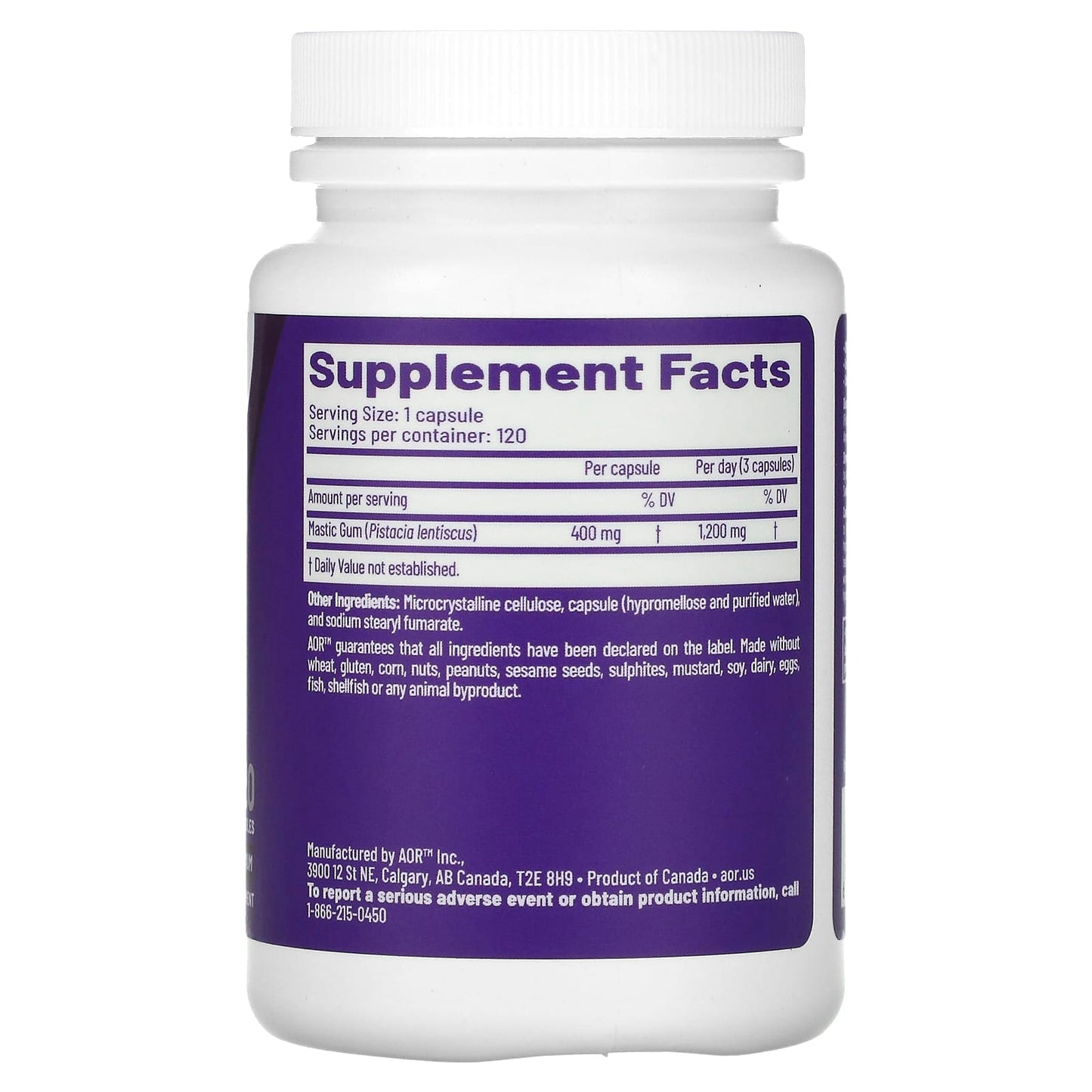 Chios Mastic Gum Supplement for Digestive Health, 400mg, 120 Capsules - Image 2