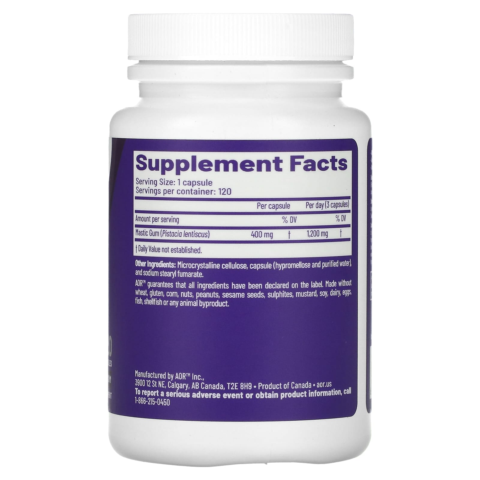 Chios Mastic Gum Supplement for Digestive Health, 400mg, 120 Capsules - Image 2