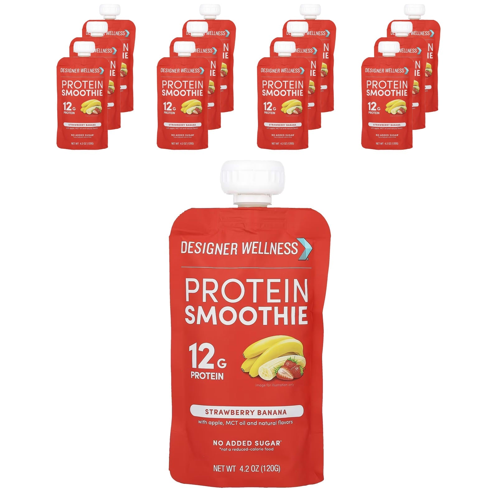 Strawberry Banana Protein Smoothie Packs | 12g Protein, Gluten-Free - Image 1