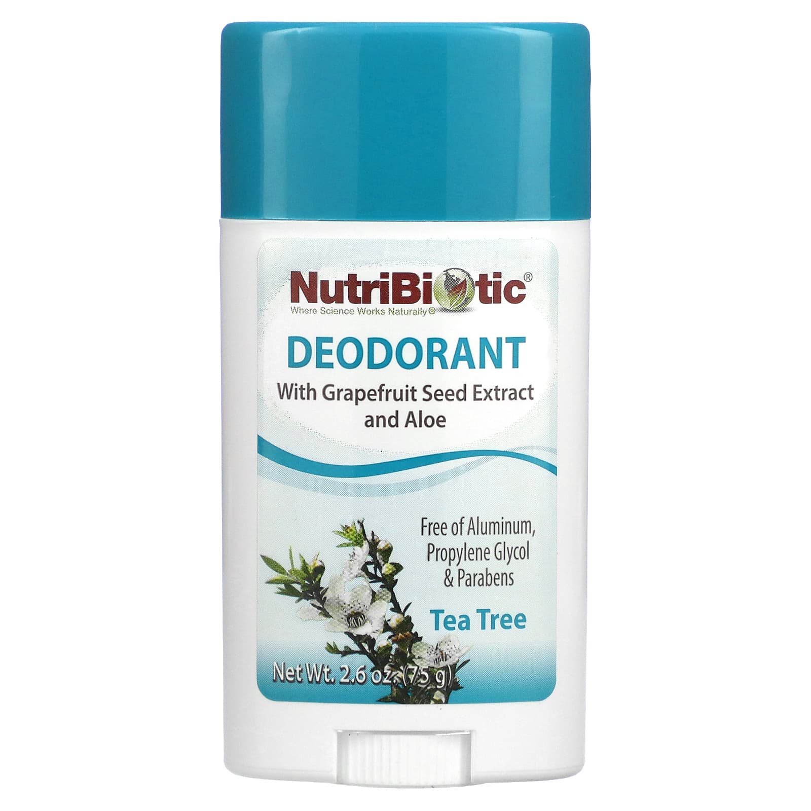 NutriBiotic, Deodorant, Tea Tree, 2.6 oz (75 g) - Image 1