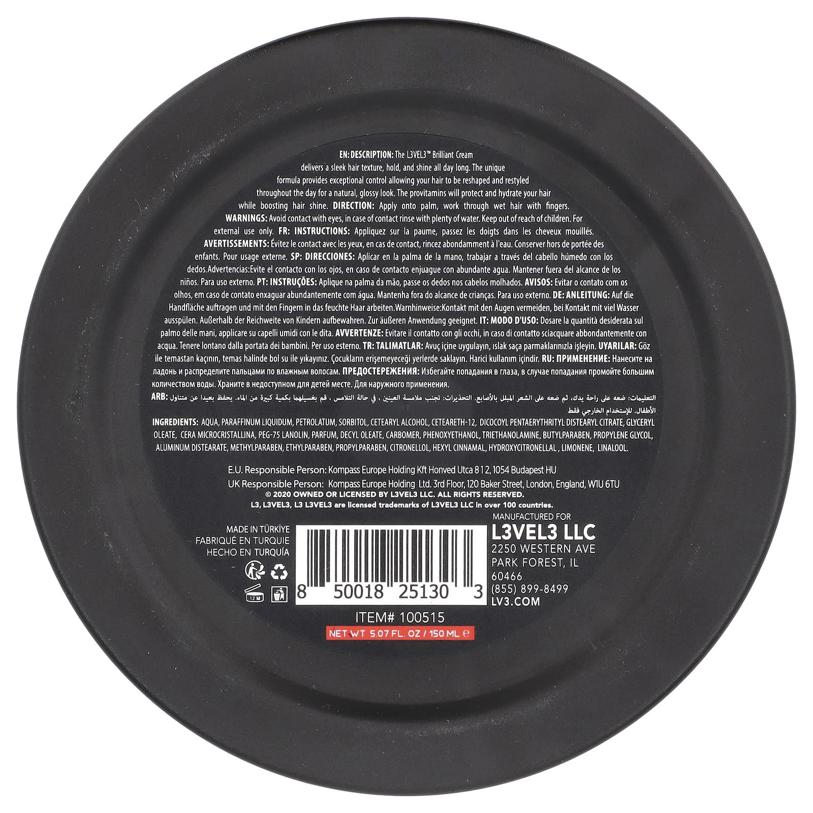 Level 3, Brilliant Cream, Medium Shine, 5.07 fl oz (150 ml) - Image 2