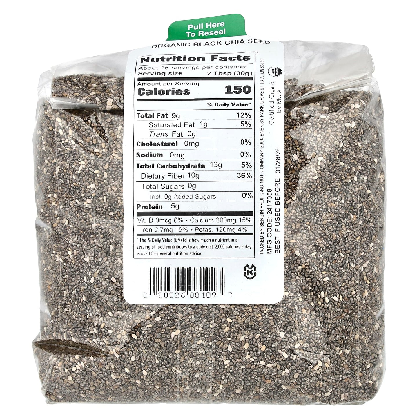 USDA Organic Black Chia Seeds by Bergin Fruit and Nut Company - 16 oz - Image 2