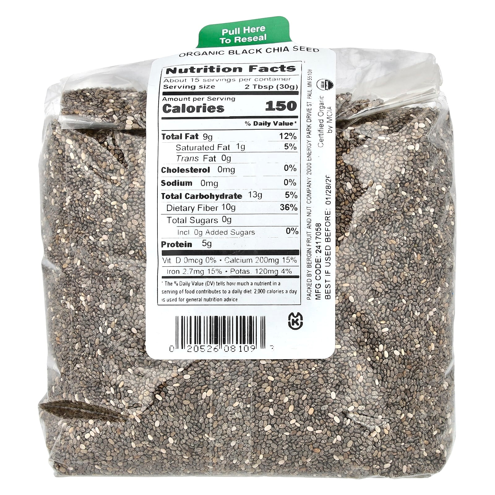 USDA Organic Black Chia Seeds by Bergin Fruit and Nut Company - 16 oz - Image 2