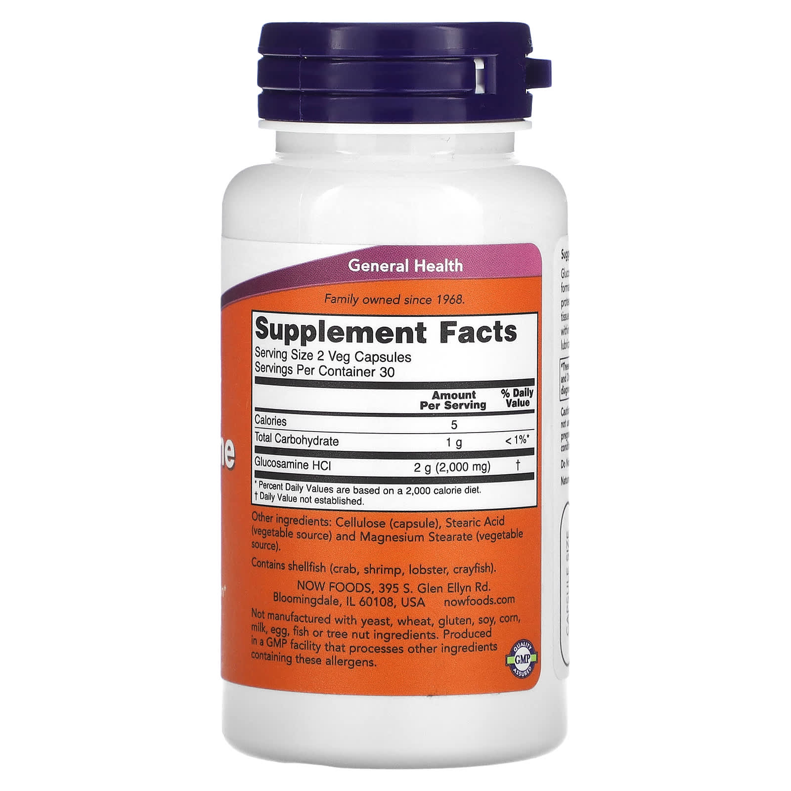 NOW Foods, Glucosamine '1000', 60 Veg Capsules (1,000 mg per Capsule) - Image 2