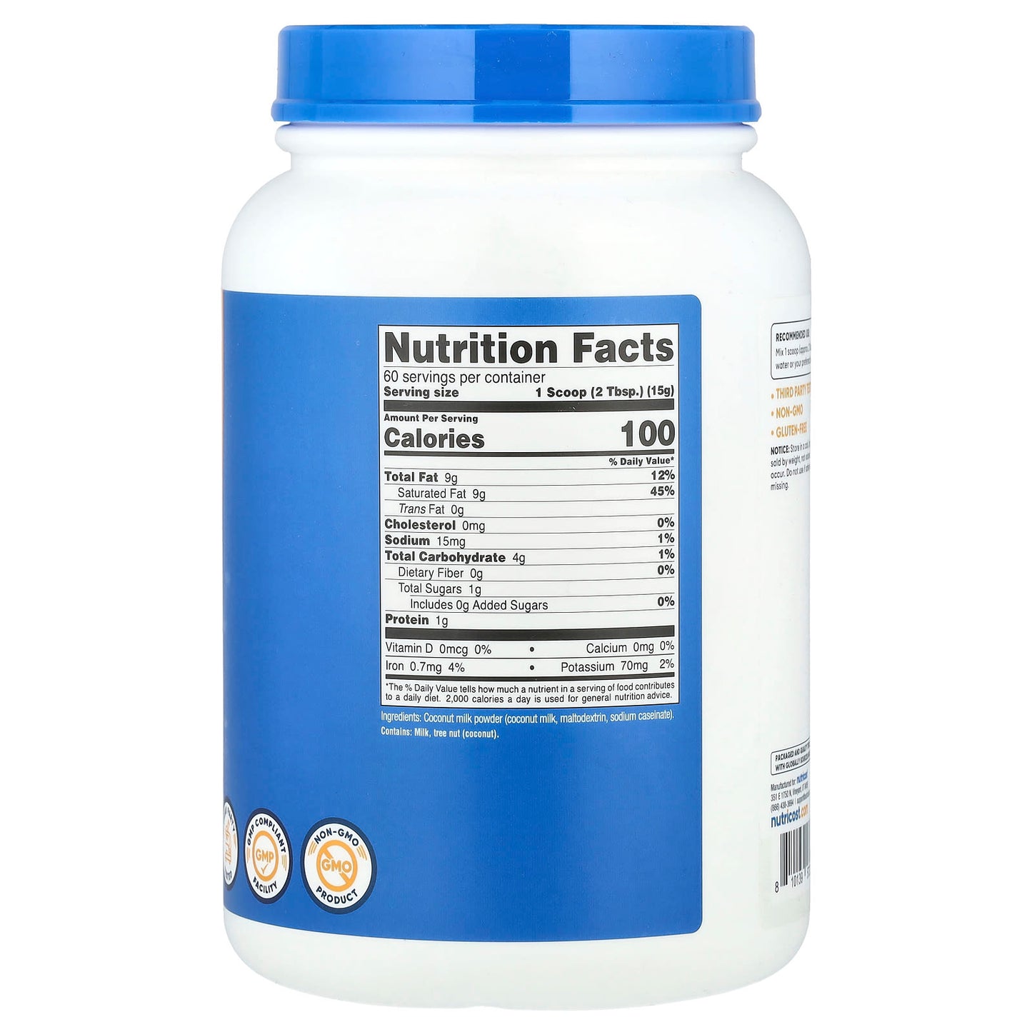 Nutricost, Coconut Milk Powder, Unflavored, 32.4 oz (907 g) - Image 2