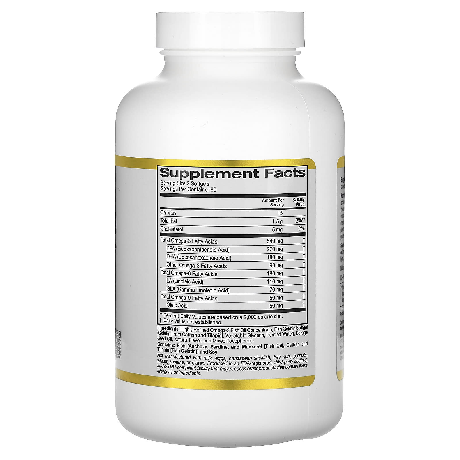 California Gold Nutrition Omega 3-6-9 Softgels with Fish Oil & Borage Oil - Image 2
