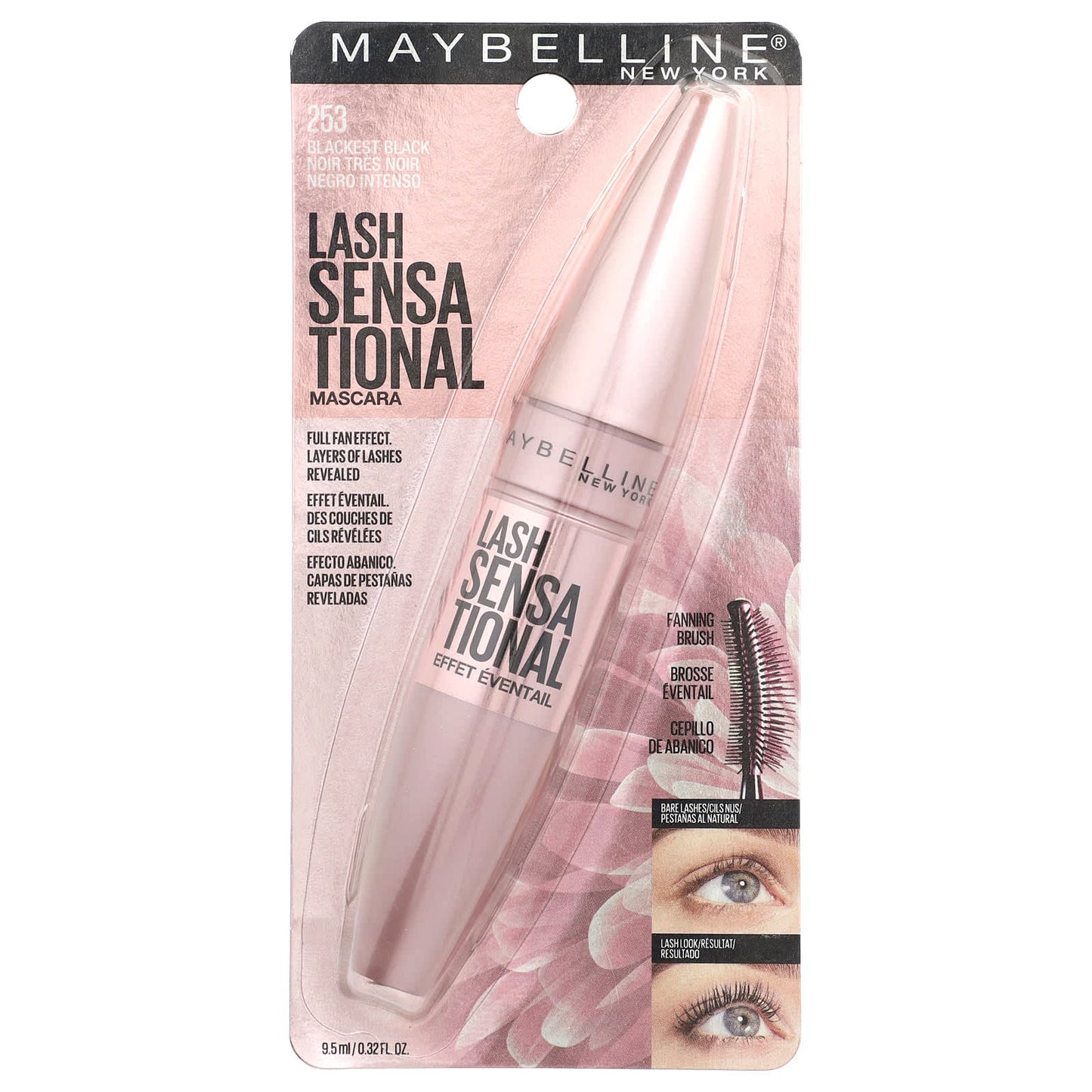 Maybelline, Lash Sensational Mascara, 253 Blackest Black, 0.32 fl oz (9.5 ml) - Image 2