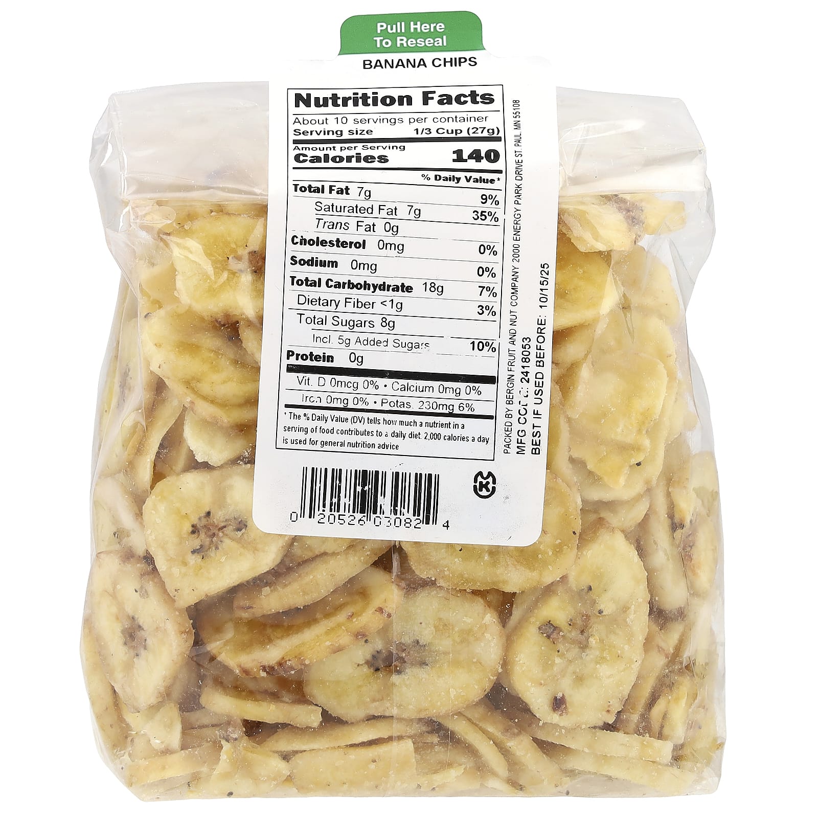 Crunchy Banana Chips, 9 oz (255 g) by Bergin Fruit - Image 2