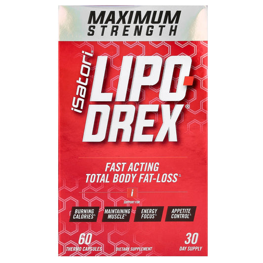 Isatori Lipo-Drex Maximum Strength Thermo Capsules - Burn Fat and Maintain Muscle - Image 1