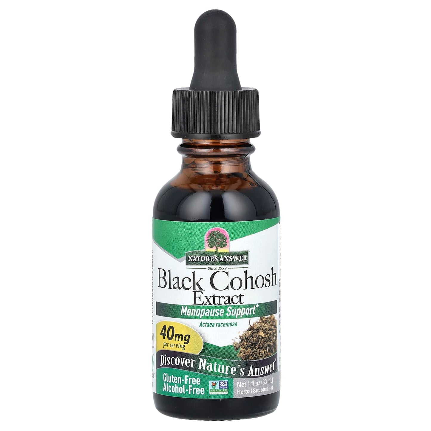 Nature's Answer, Black Cohosh Extract, Alcohol-Free, 40 mg, 1 fl oz (30 ml) - Image 1