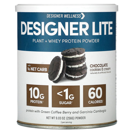 Delicious Chocolate Cookies & Cream Lite Protein Powder by Designer Wellness - Image 1