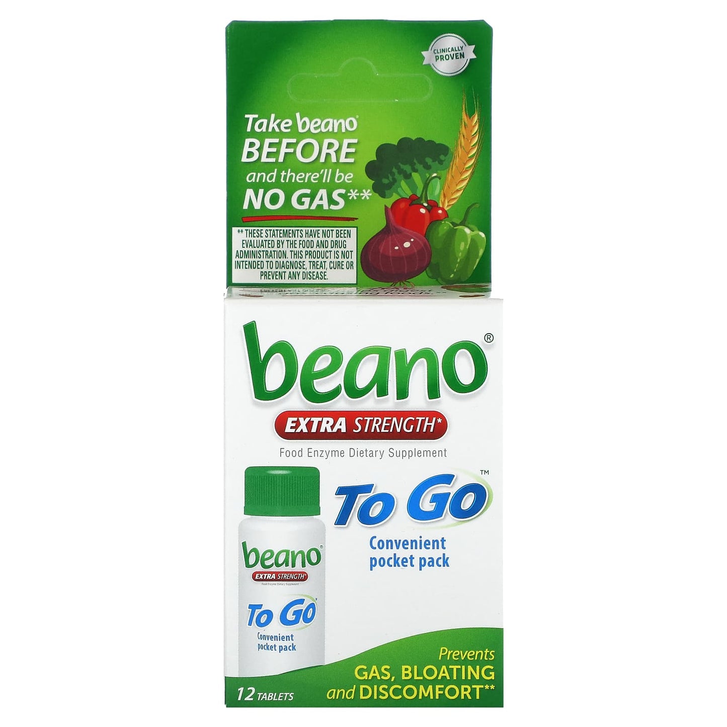 Beano Extra Strength Gas Relief, 12 Tablets - Image 1