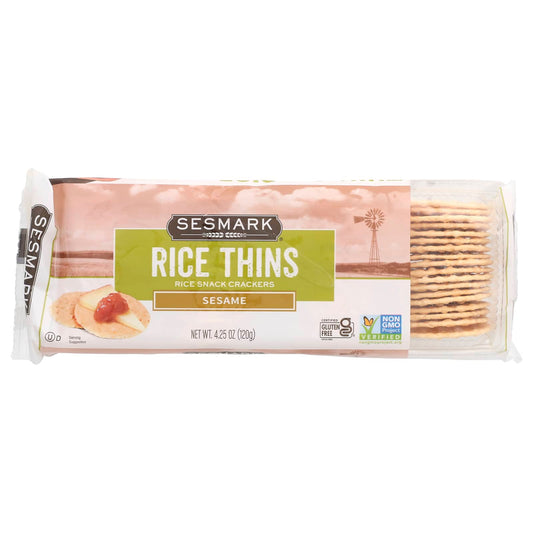 Sesmark, Rice Thins, Rice Snack Crackers, Sesame, 4.25 oz (120 g) - Image 1