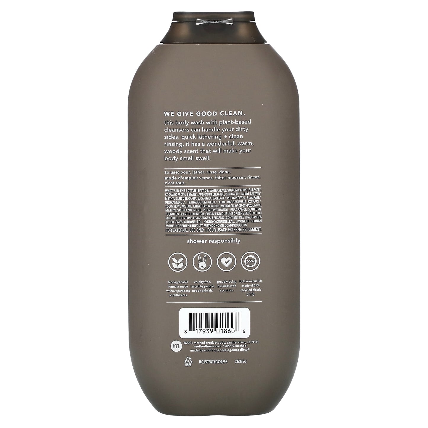 Method, Men, Body Wash, Cedar + Cypress, 18 fl oz (532 ml) - Image 2