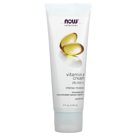 NOW Foods, Solutions, Vitamin E Cream, 28,000 IU, 4 fl oz (118 ml) - Image 1