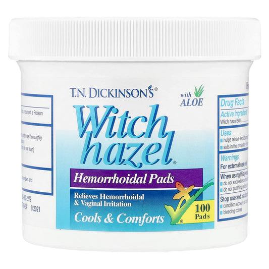 Dickinson Brands, T.N. Dickinson's® Witch Hazel® Hemorrhoidal Pads with Aloe, 100 Pads - Image 1