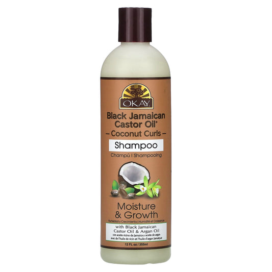 Okay Pure Naturals, Black Jamaican Castor Oil, Coconut Curls, Shampoo, 12 fl oz (355 ml) - Image 1