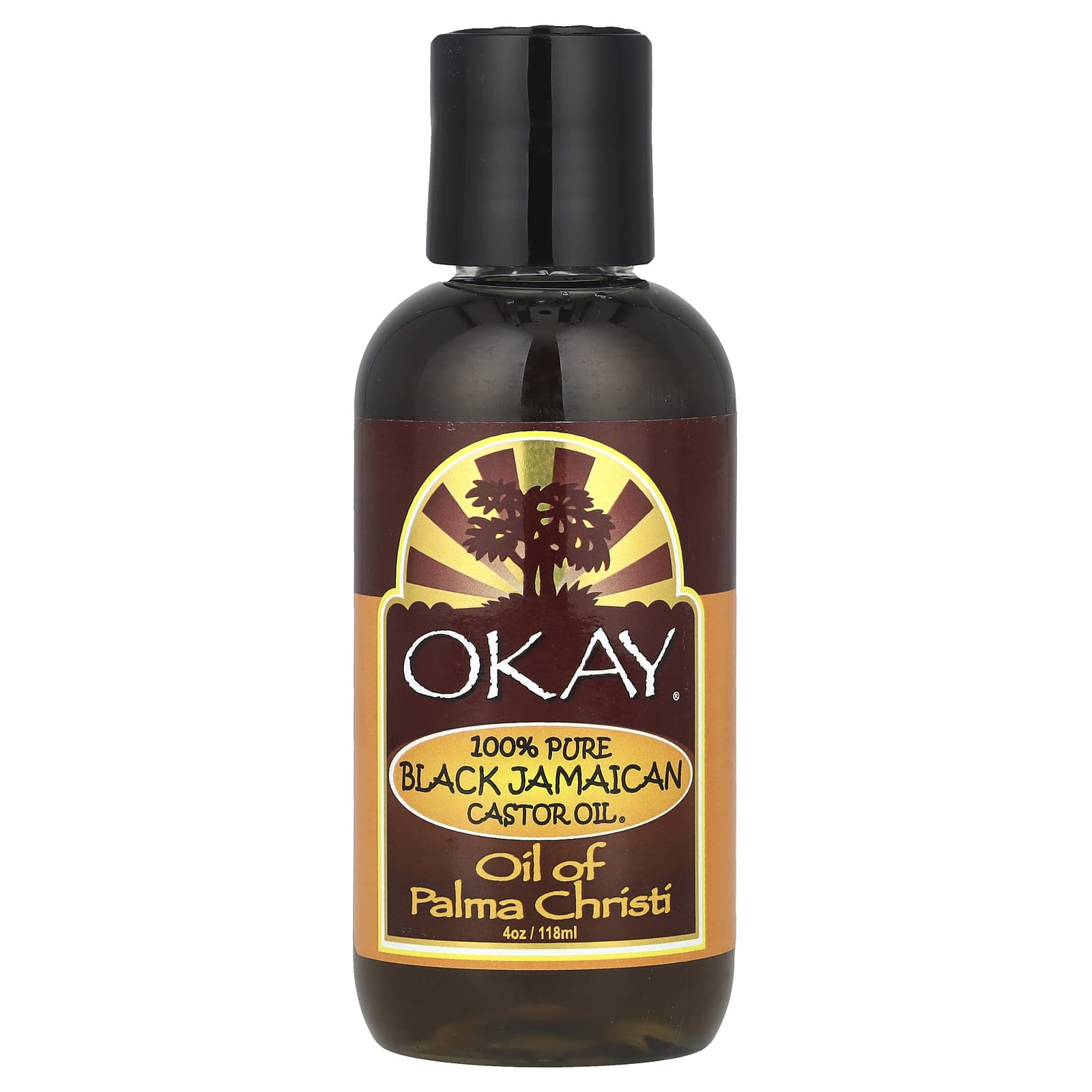 Okay Pure Naturals, 100% Pure Black Jamaican Castor Oil®, 4 oz (118 ml) - Image 1