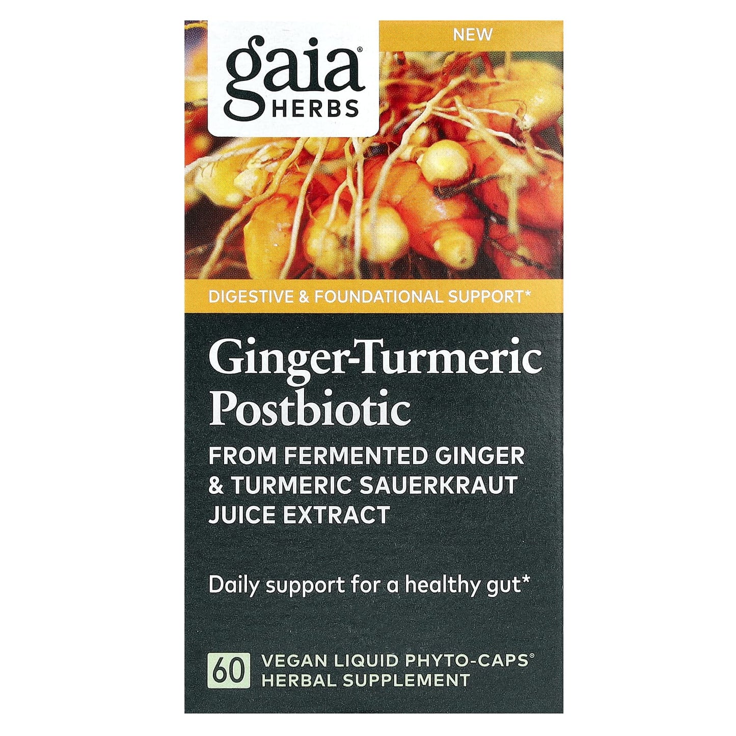 Ginger-Turmeric Postbiotic for Digestive Health | Gaia Herbs - Image 1