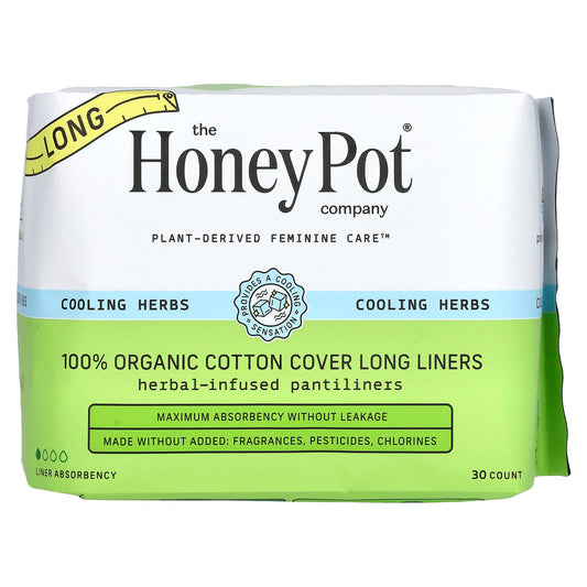 The Honey Pot Company, 100% Organic Cotton Cover Long Liners, 30 Count - Image 1