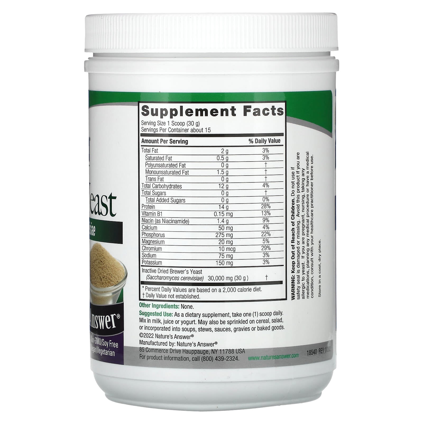 Nature's Answer, Brewer's Yeast , 16 oz (454 g) - Image 2