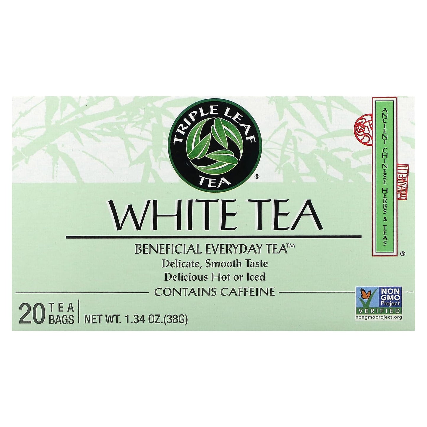 Triple Leaf Tea, White Tea, 20 Tea Bags, 1.34 oz (38 g) - Image 1