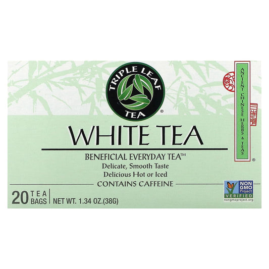 Triple Leaf Tea, White Tea, 20 Tea Bags, 1.34 oz (38 g) - Image 1