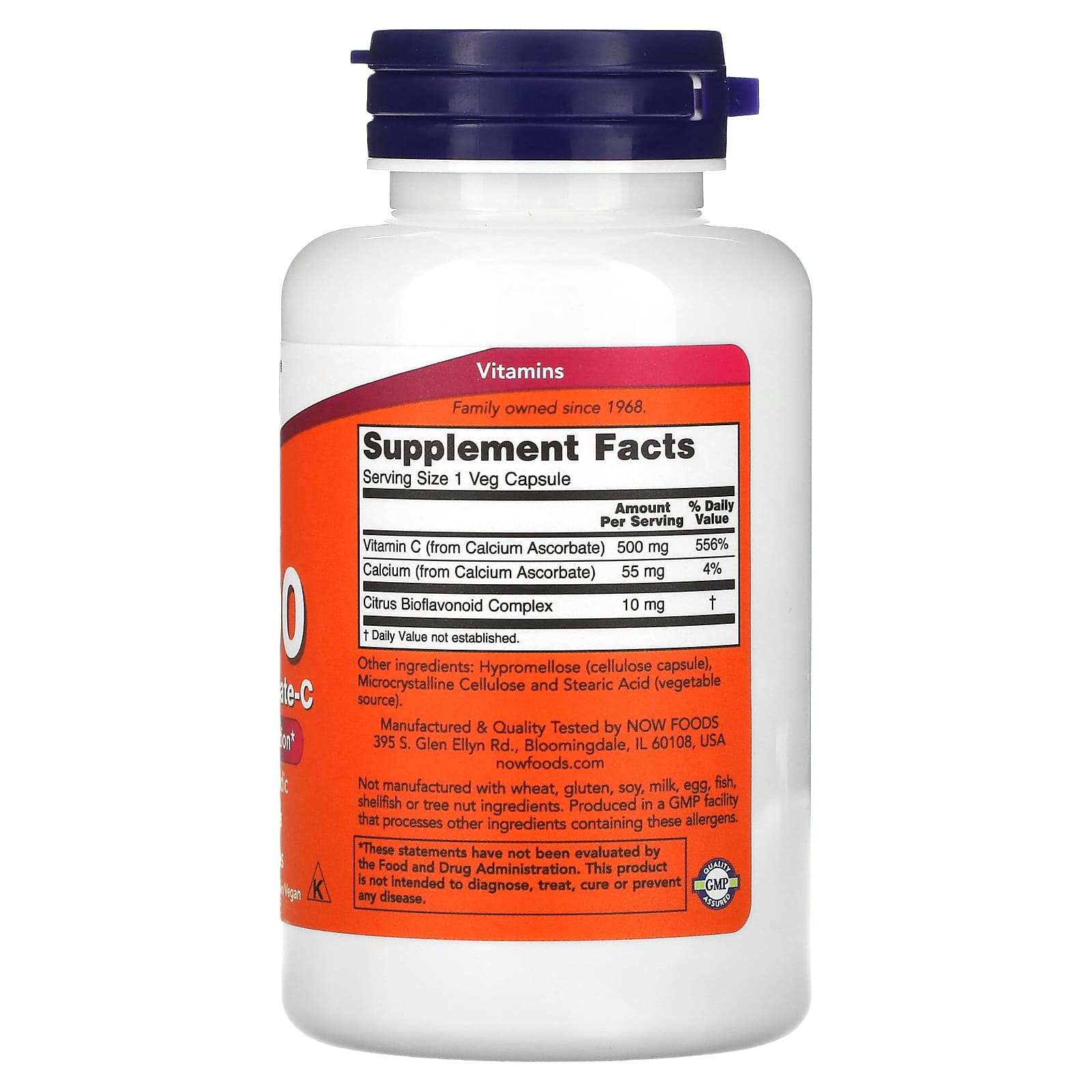 NOW Foods, C-500, Calcium Ascorbate-C, 100 Veg Capsules - Image 2