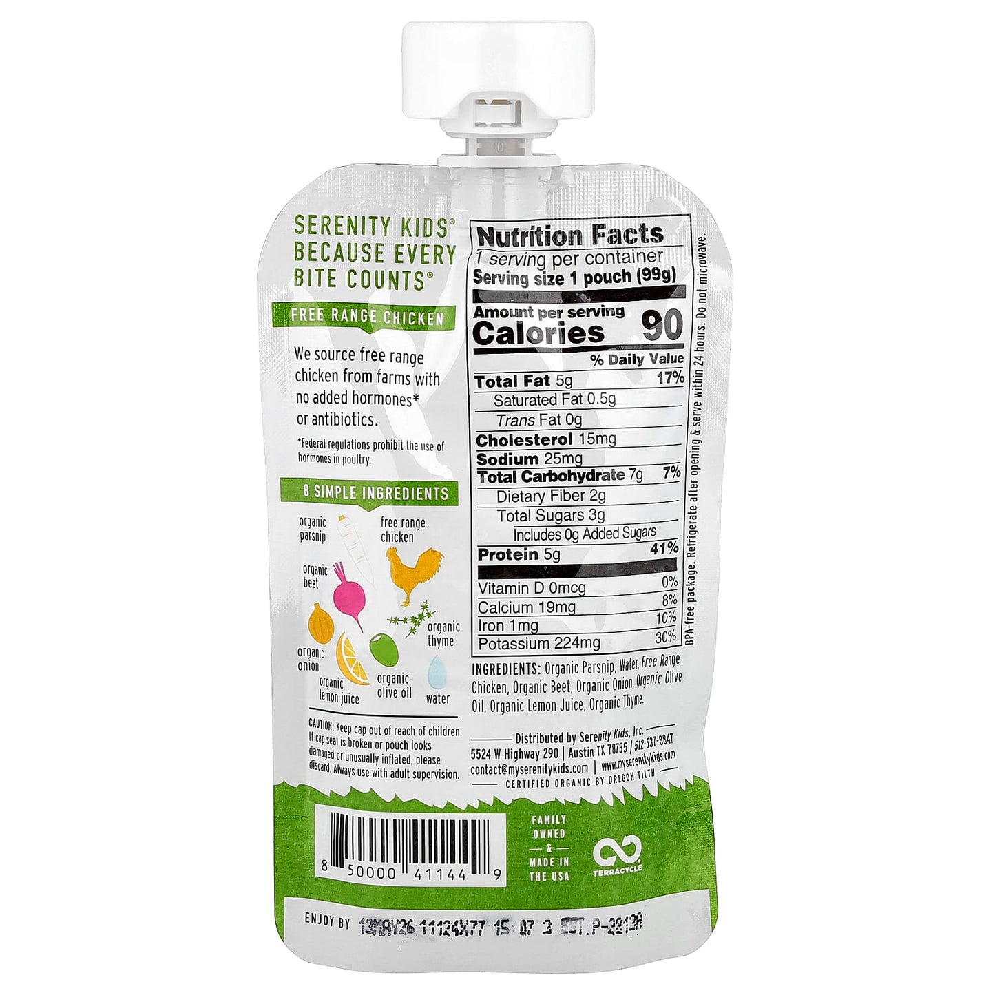 Serenity Kids, Free Range Chicken + Thyme, 6+ Months, 3.5 oz (99 g) - Image 2