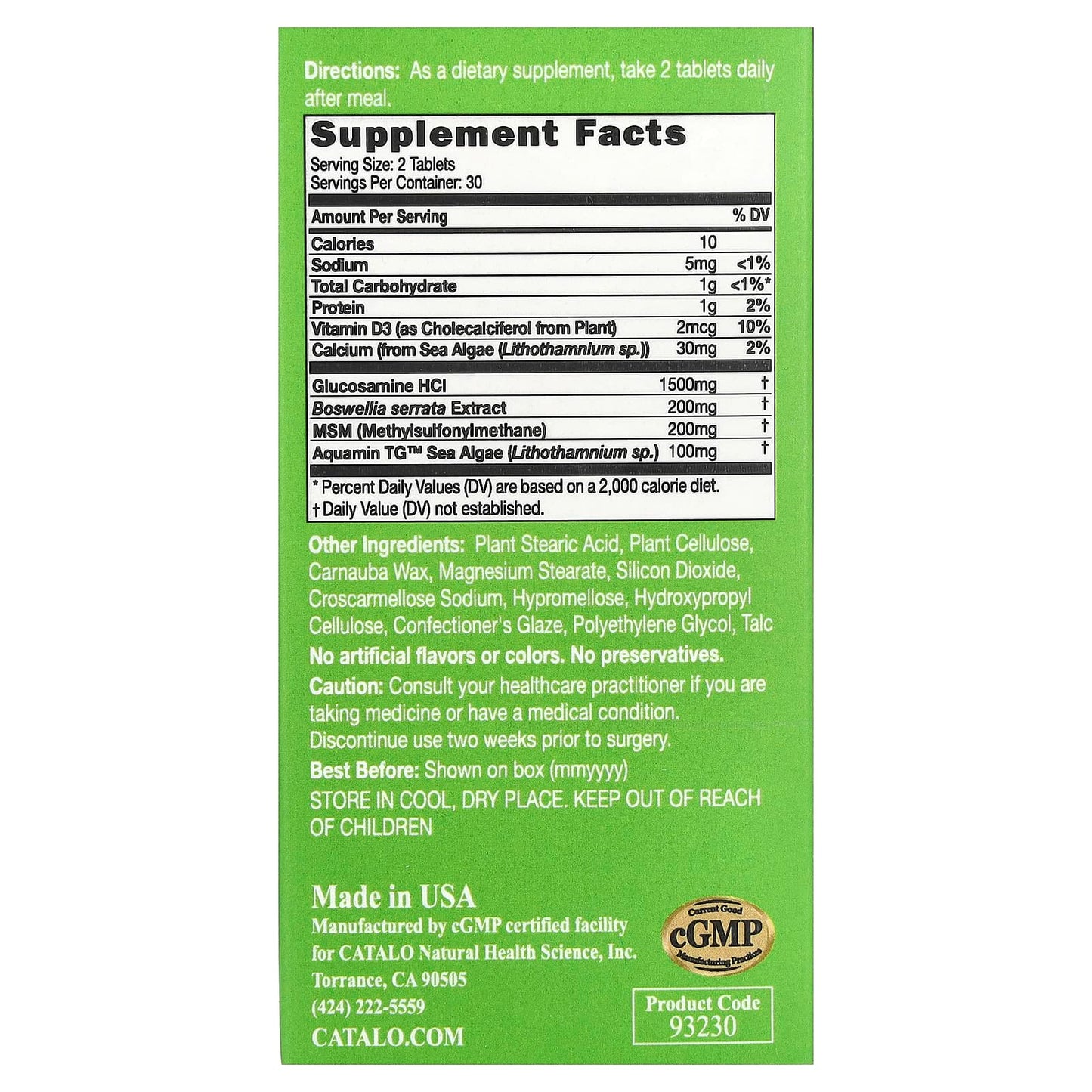 CATALO Extra Flexi Joint Vegetarian Glucosamine Supplement, 60 Tablets - Image 2