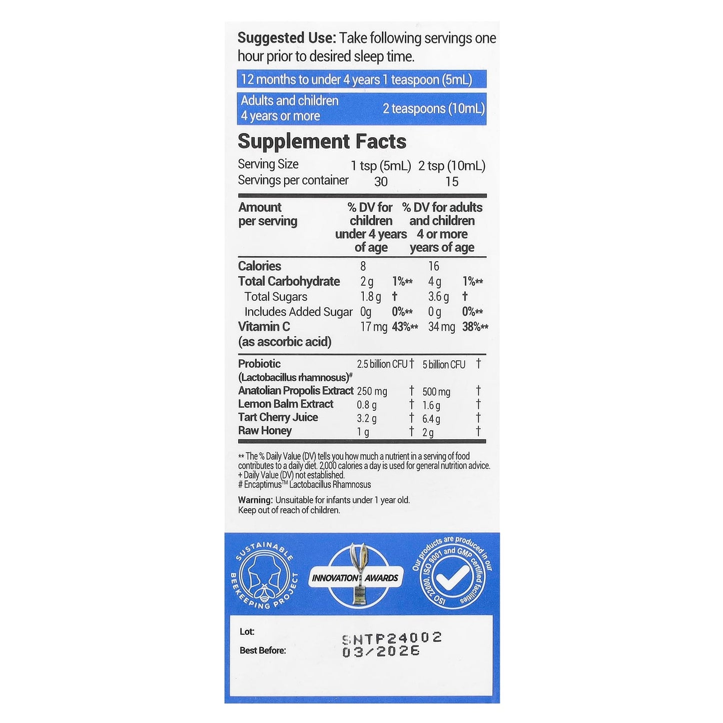 Propolis Immune Nighttime Syrup for Sleep & Immune Support - Image 2