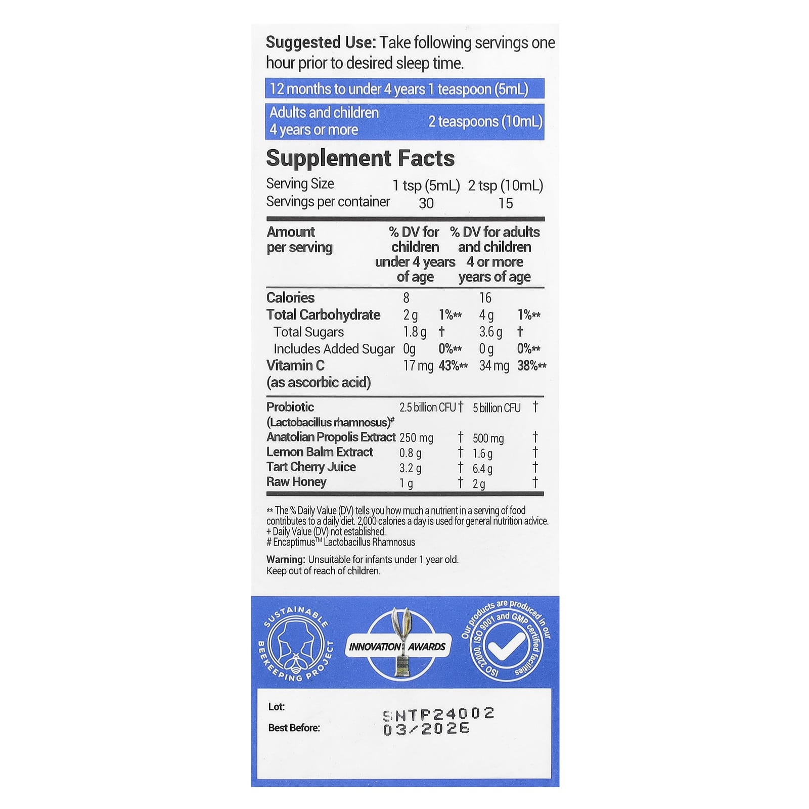 Propolis Immune Nighttime Syrup for Sleep & Immune Support - Image 2
