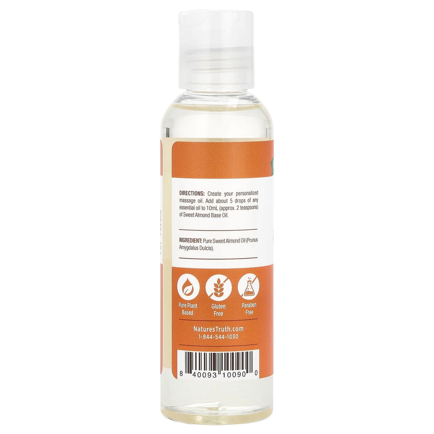 Nature's Truth, Skincare Oil, Softening Sweet Almond, Unscented, 4 fl oz (118 ml) - Image 2
