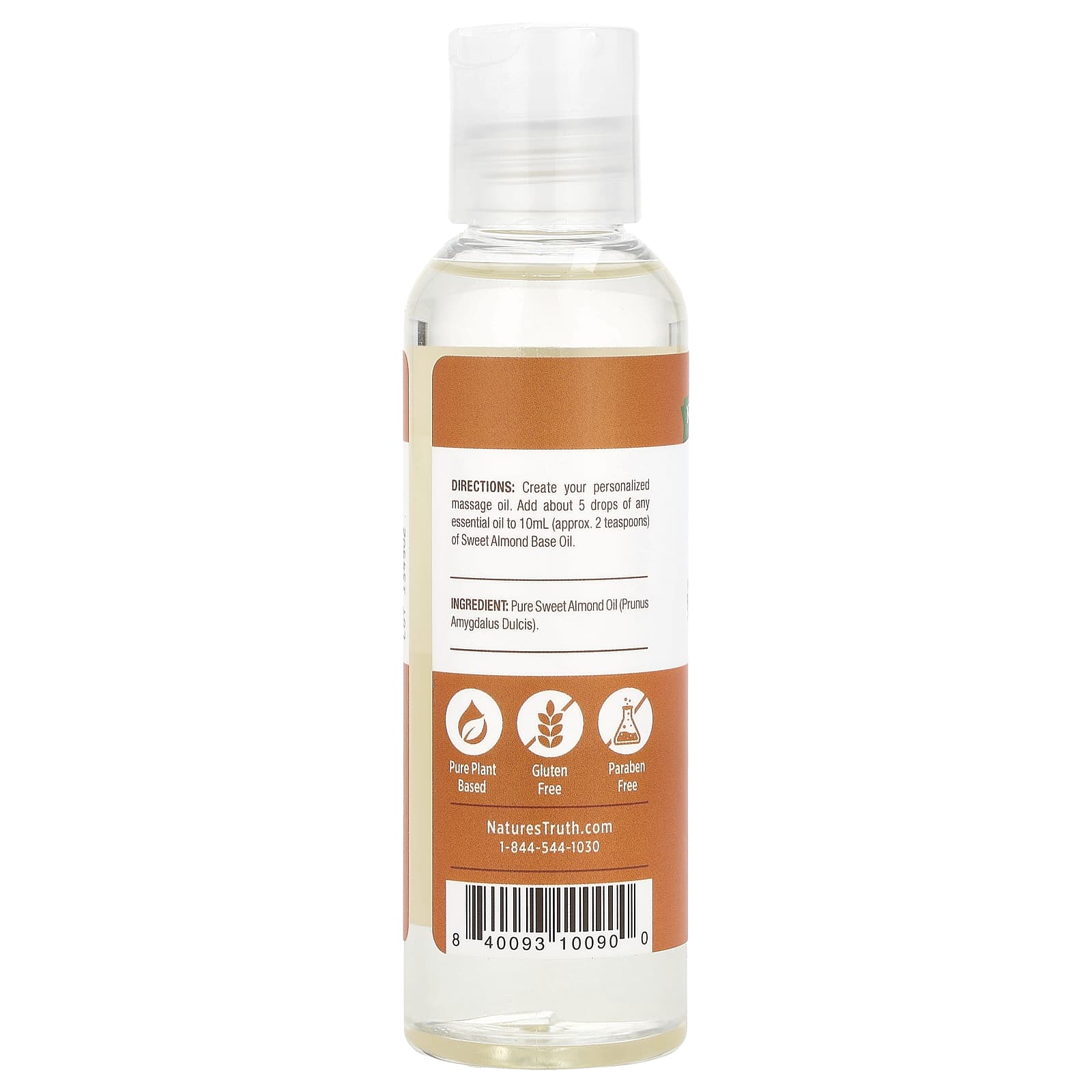 Nature's Truth, Skincare Oil, Softening Sweet Almond, Unscented, 4 fl oz (118 ml) - Image 2