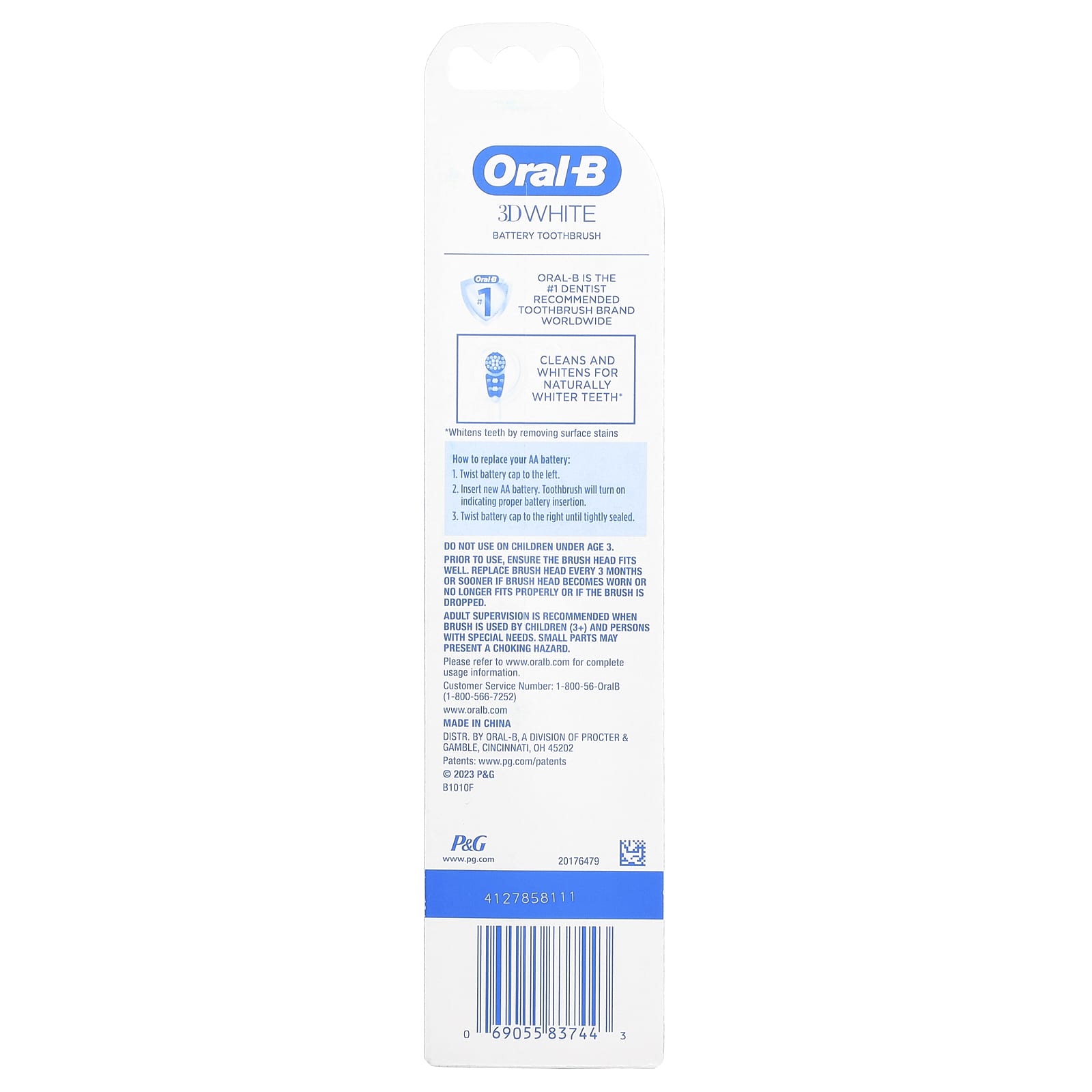 Oral-B, 3D White, Battery Power Toothbrush, 1 Toothbrush - Image 2