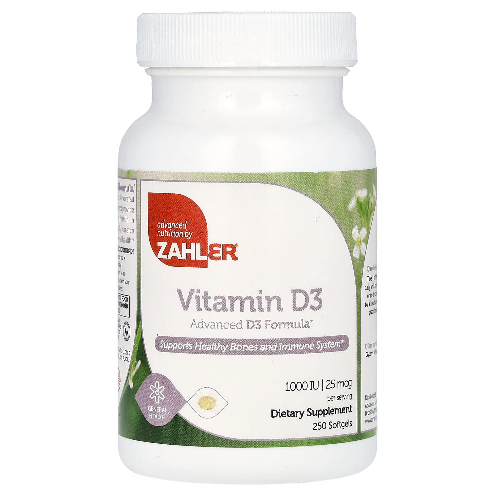 Zahler, Vitamin D3, 25 mcg (1,000 IU), 250 Softgels - Image 1