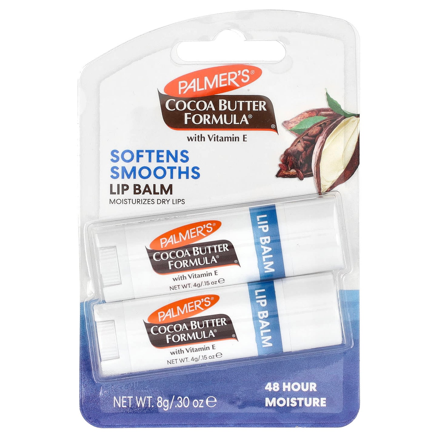 Palmer's, Cocoa Butter Formula® with Vitamin E, Softens Smooths Lip Balm, 2 Pack, 0.15 oz (4 g) Each - Image 2