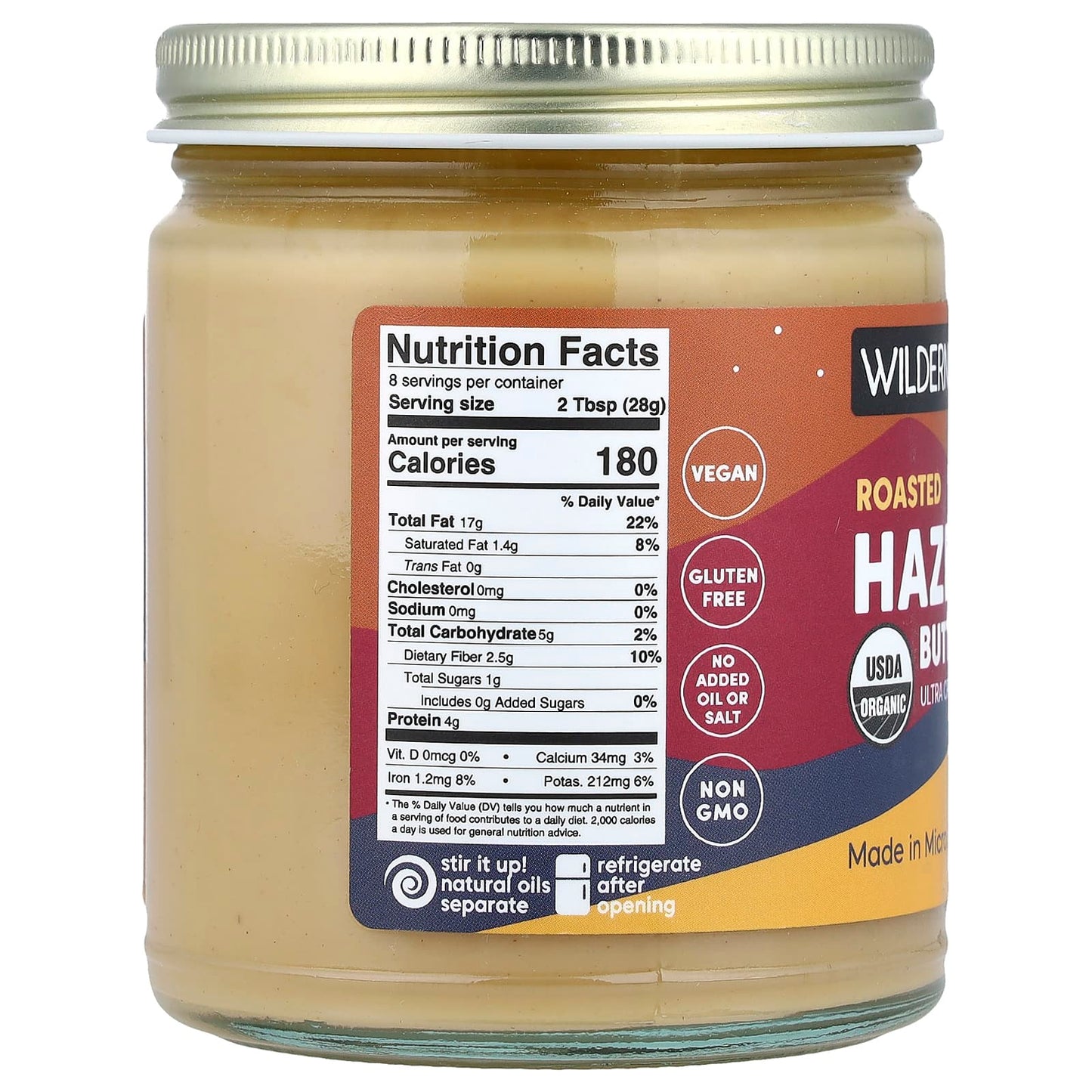 Wilderness Poets, Roasted Hazelnut Butter, Ultra Creamy, 8 oz (227 g) - Image 2