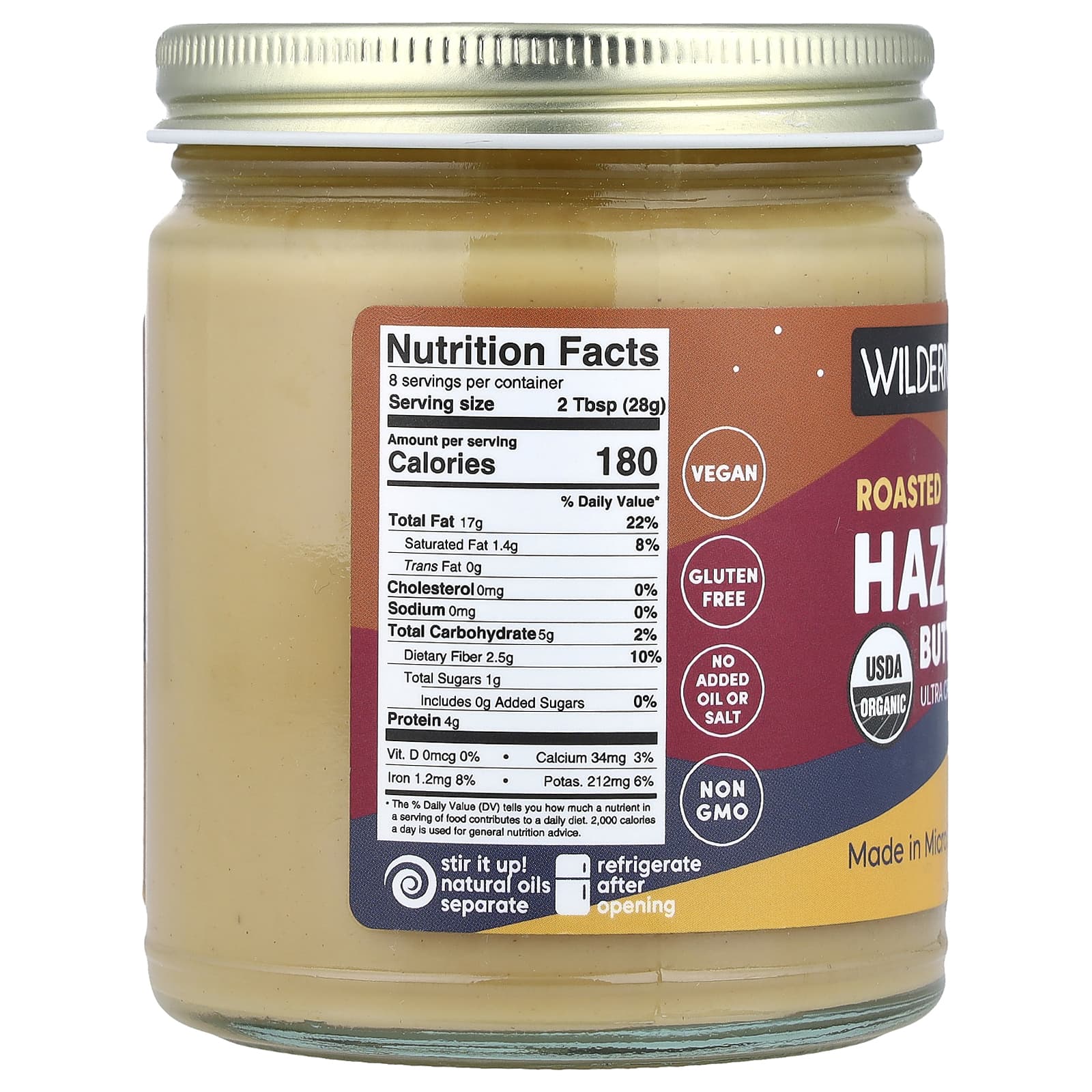 Wilderness Poets, Roasted Hazelnut Butter, Ultra Creamy, 8 oz (227 g) - Image 2