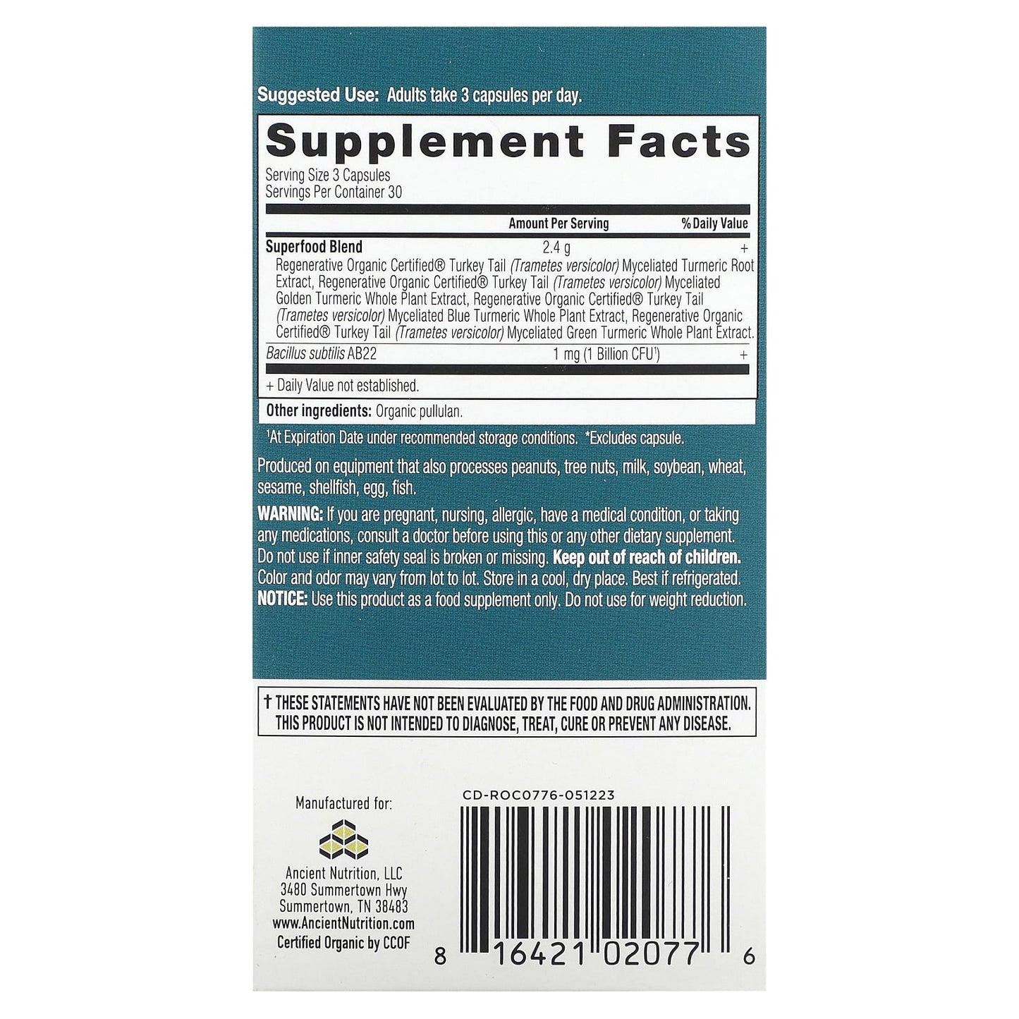 Ancient Nutrition Turmeric Capsules - USDA Organic & Regenerative - Image 2
