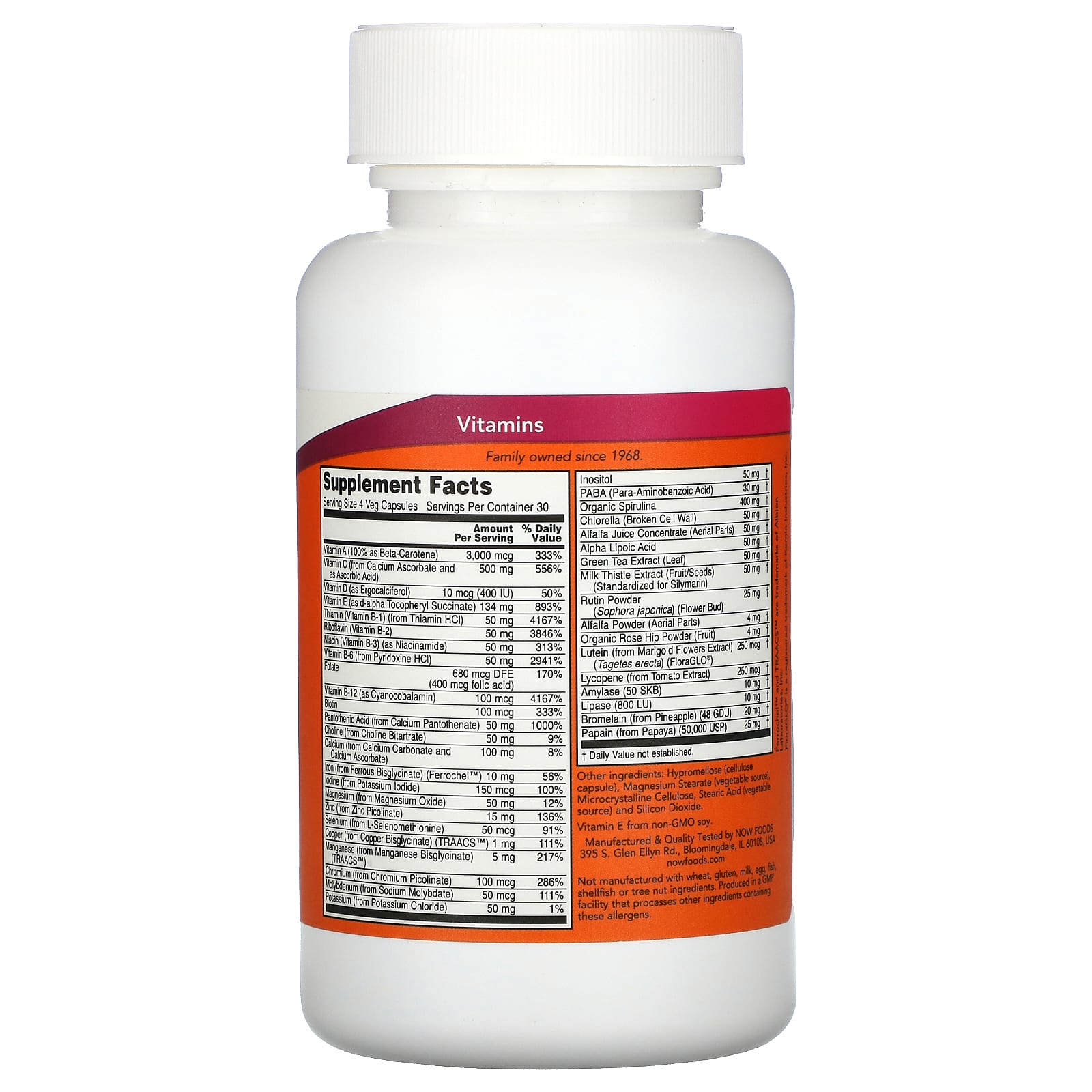 NOW Foods, Special Two, Multi Vitamin, 120 Veg Capsules - Image 2