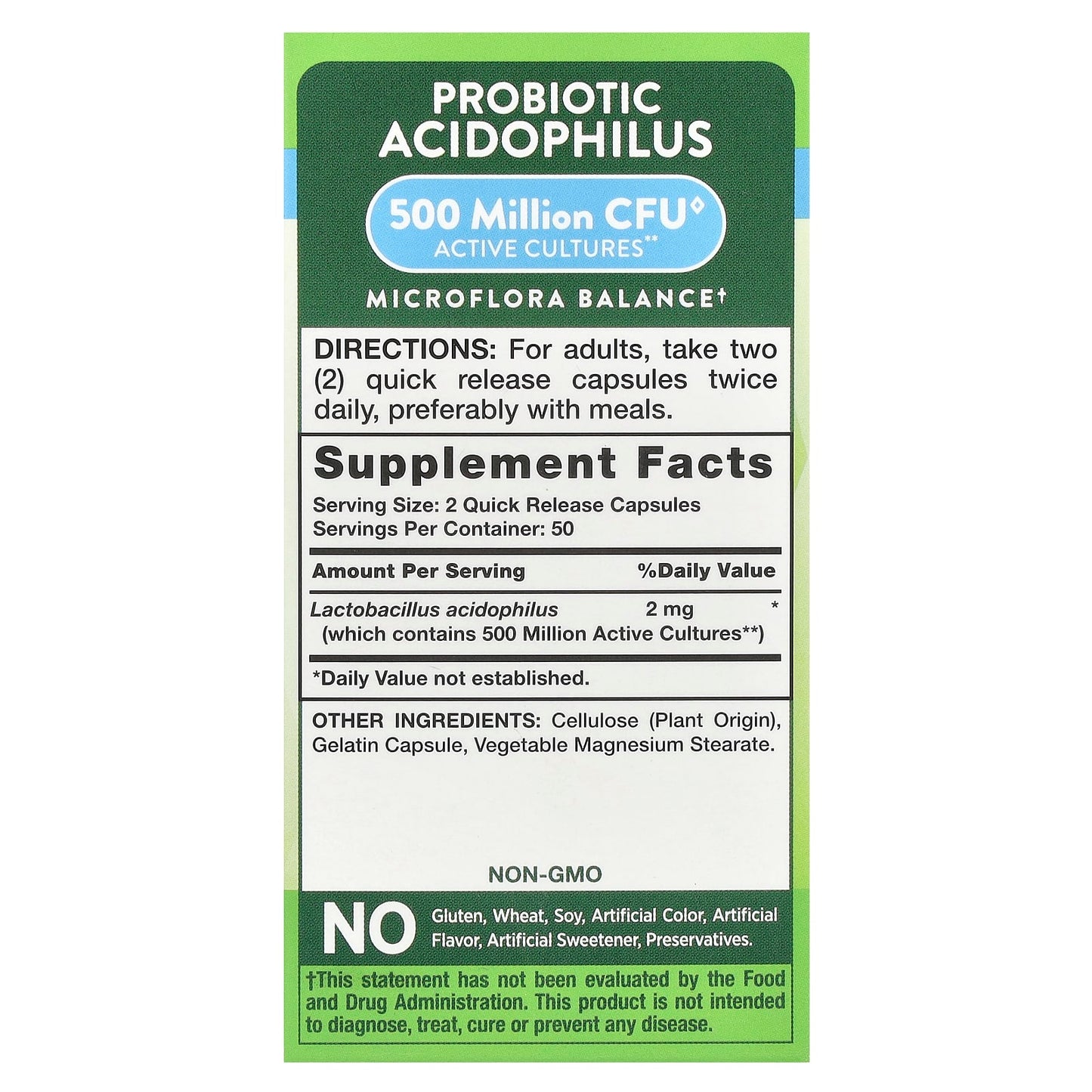Nature's Truth, Probiotic Acidophilus, 100 Quick Release Capsules (1 mg per Capsule) - Image 2