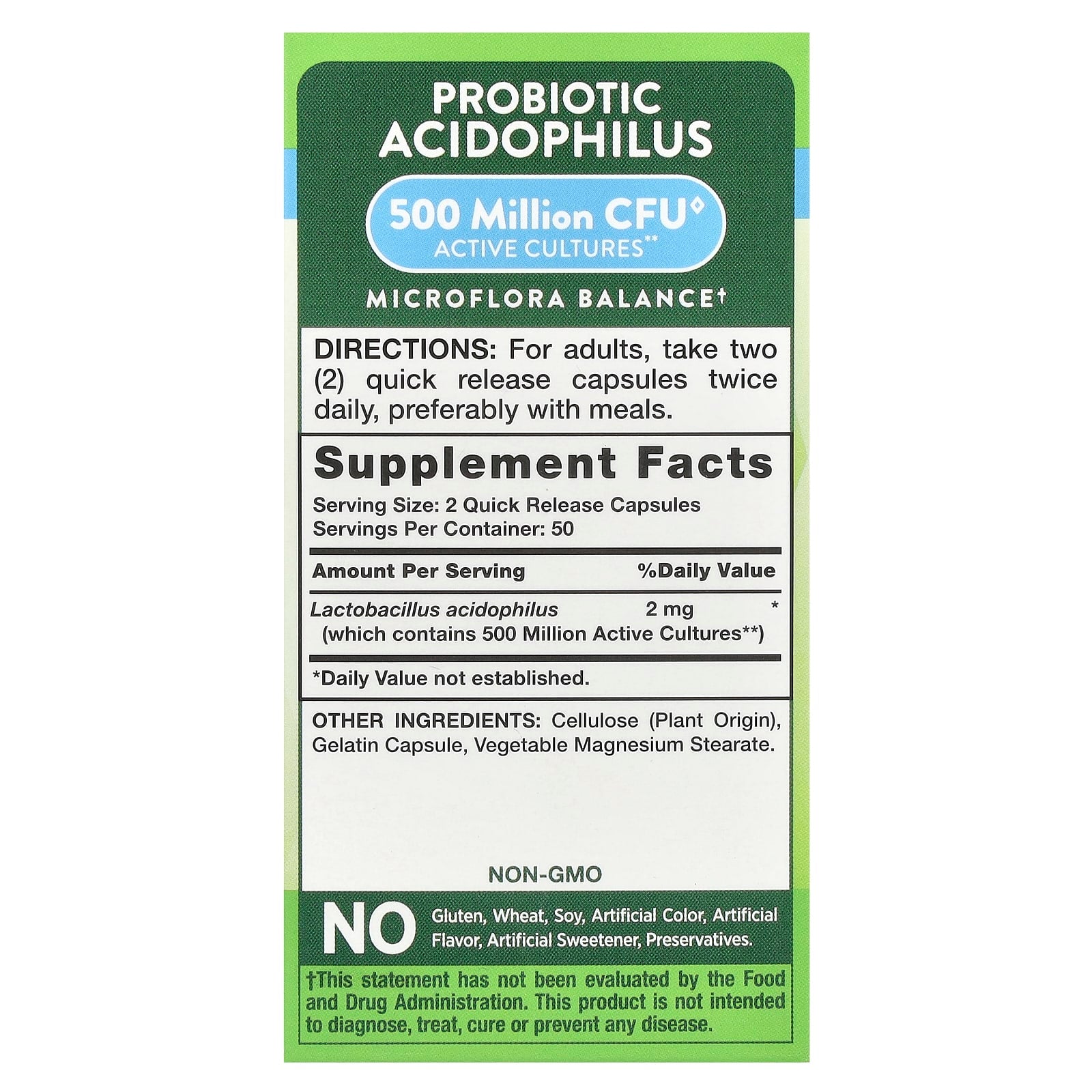 Nature's Truth, Probiotic Acidophilus, 100 Quick Release Capsules (1 mg per Capsule) - Image 2