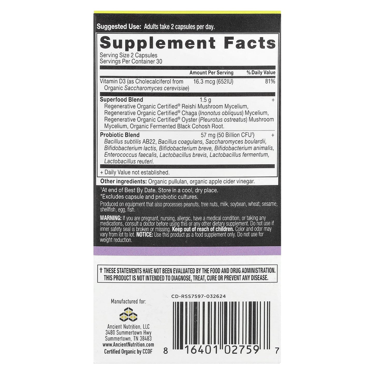 Menopause Support Probiotics by Ancient Nutrition - 60 Capsules - Image 2