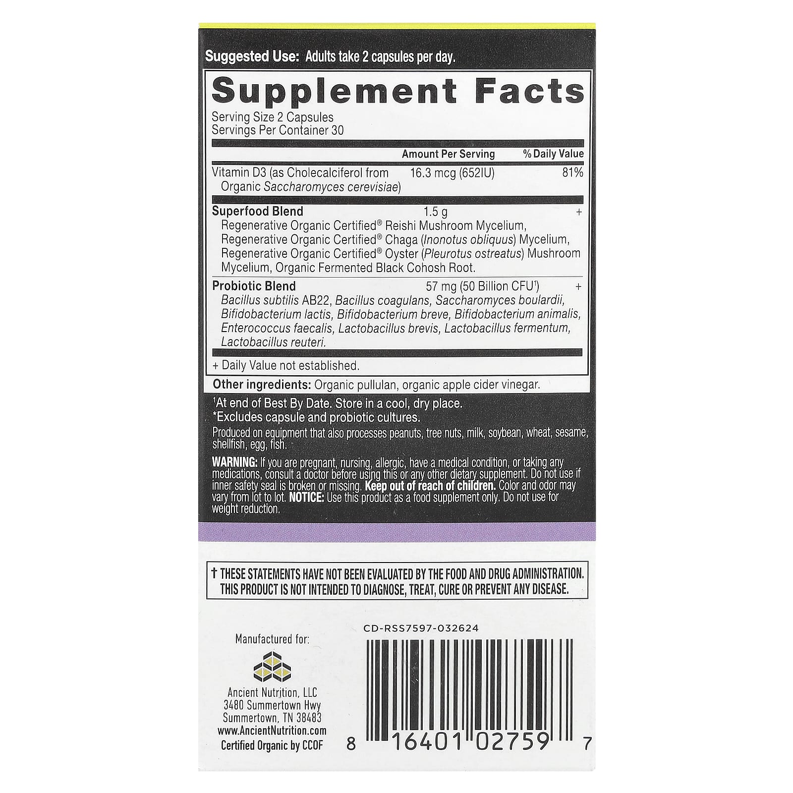Menopause Support Probiotics by Ancient Nutrition - 60 Capsules - Image 2